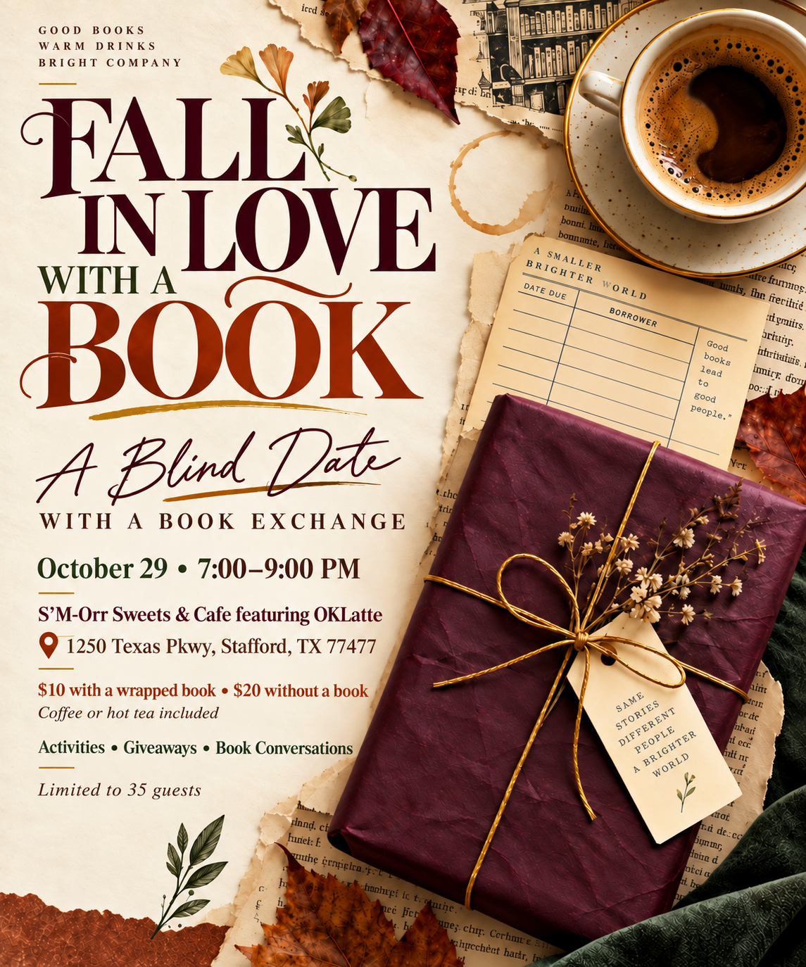 Fall in Love with a Book event flyer